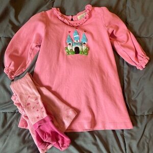 Pink Castle Dress and Tights - Luigi Kids - 4t